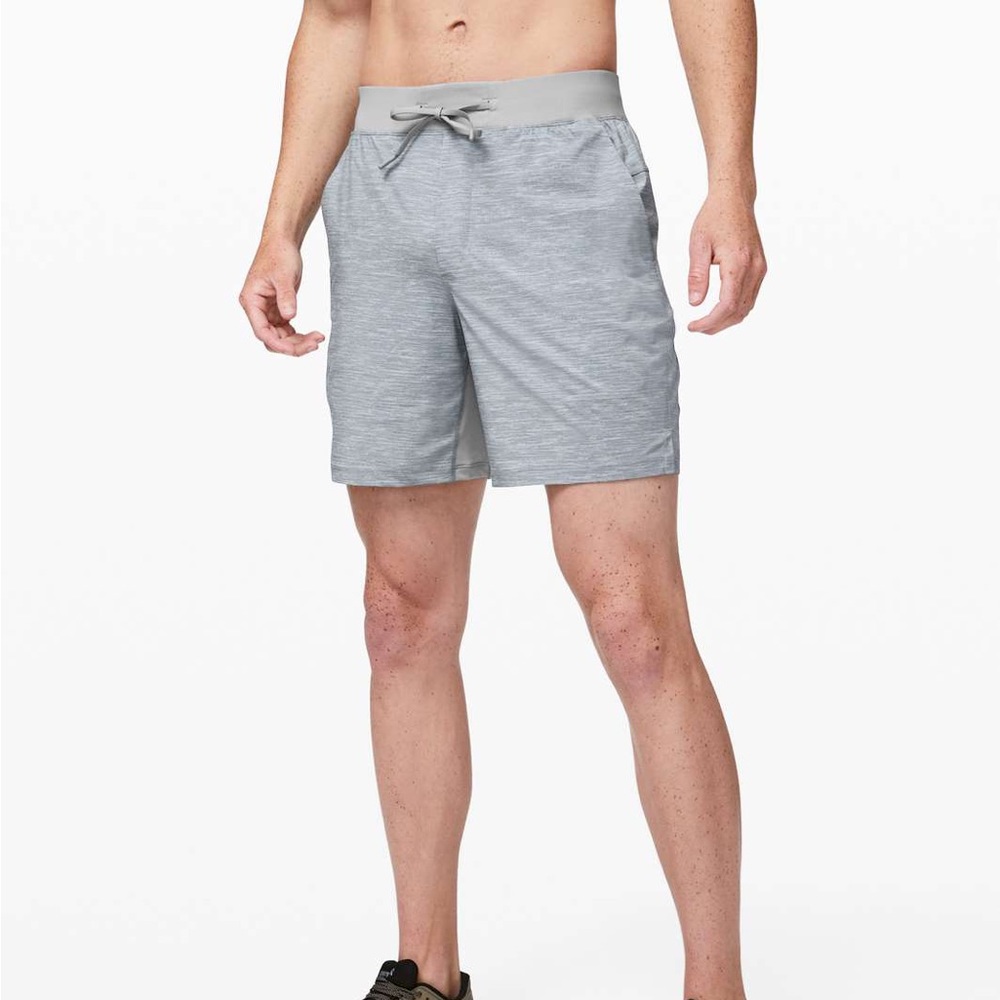Lululemon Men’s T.H.E. Short Linerless 7" - Heather Sea Salt Light Cast - L